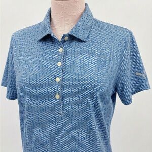 Stylish Blue Button Down Shirt with Dots